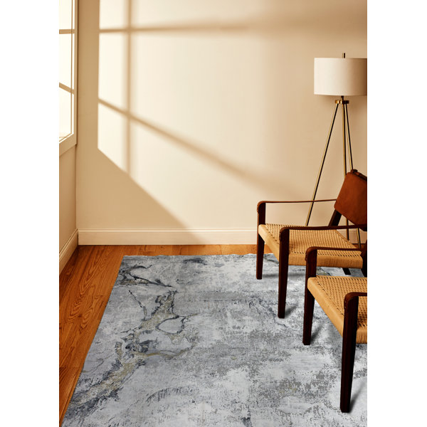 17 Stories Howton Abstract Gray Area Rug Wayfair